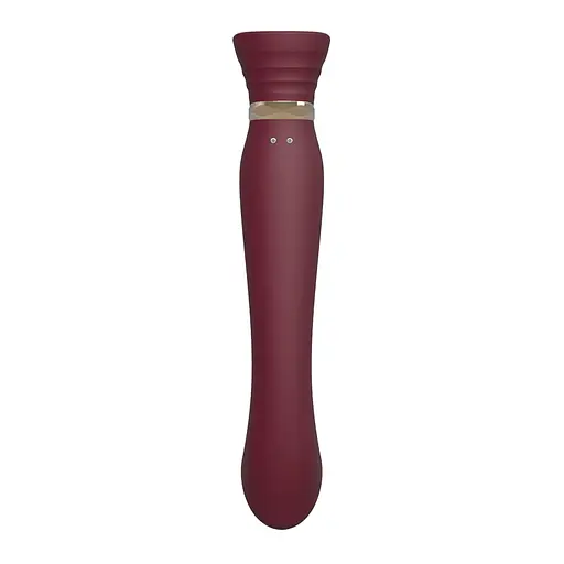 Вібратор Zalo Queen G-Spot Pulse Wave 21.5 см бордовий - фото 3