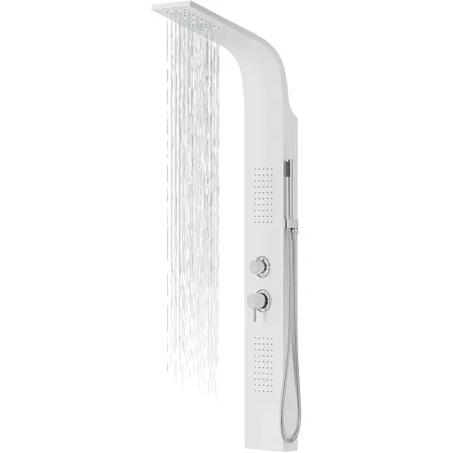 Душова панель Corsan Alto white LED з термостатом A017TWHLED, Хром - фото 1