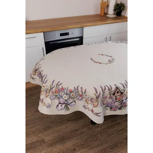 Скатерть Прованс Лавандовый сад овальная 136х240 см (44184) - фото 4