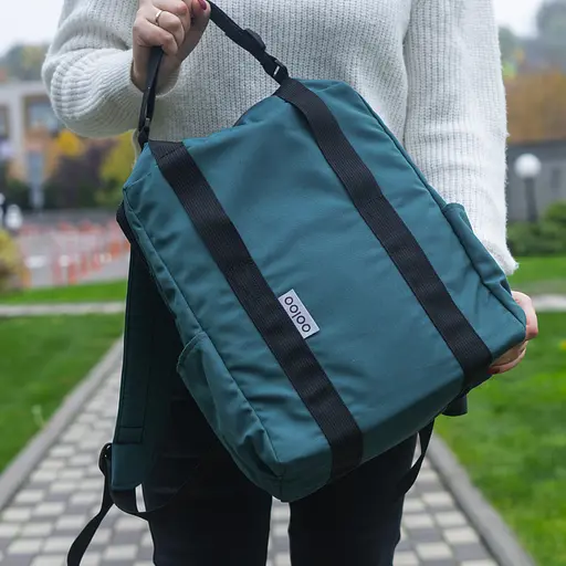 Рюкзак-антикрадій OOLOO Кенгуру mini 40x30x12 см, синьо-зелений 426/806 - фото 7