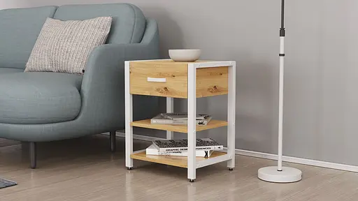 Тумба універсальна Ferrum-decor Вів'єн 1/2 50x41x40 білий ДСП Дуб Артізан 16мм (FRD-104129) - фото 5