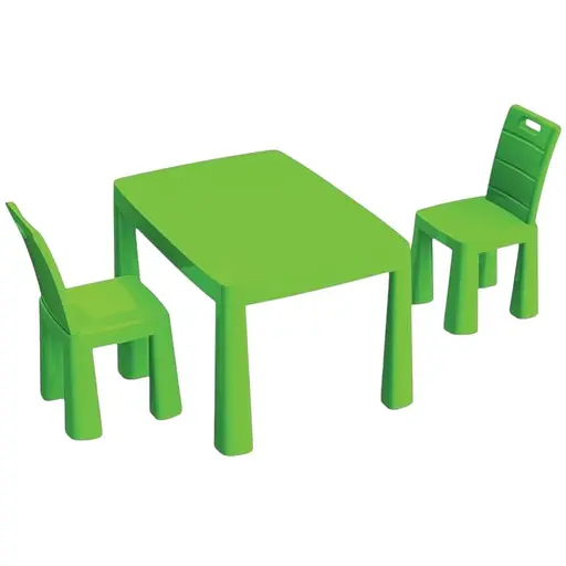 Детский пластиковый стол и 2 стулья Doloni Toys 04680/2 зеленый