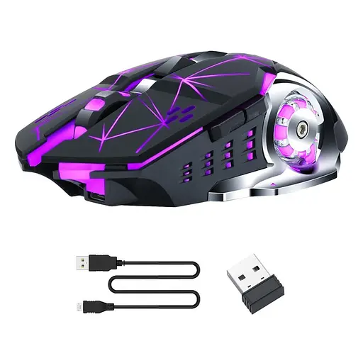 Компьютерная мышь T-Wolf Q13 беспроводная игровая с подсветкой Strip Black Original - фото 2