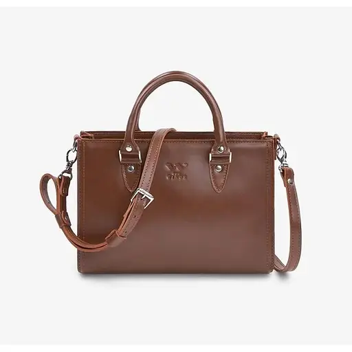 Жіноча шкіряна сумка Fancy світло-коричневий кайзер - фото 1