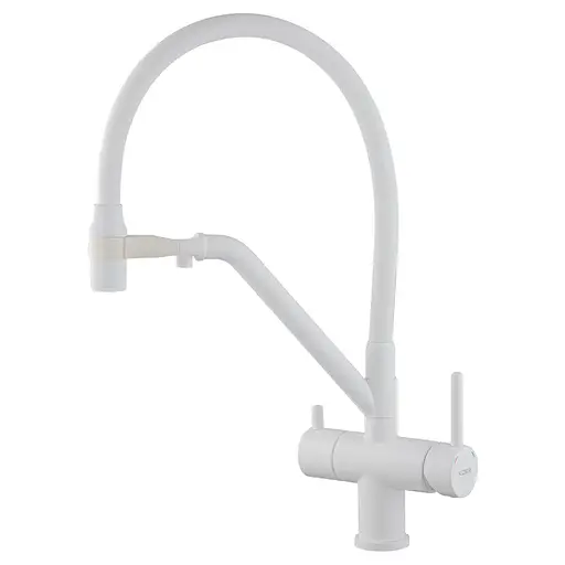Смеситель для кухни на две воды с гибким изливом Koer KB-72006-03 KR3381 Белый матовый - фото 1
