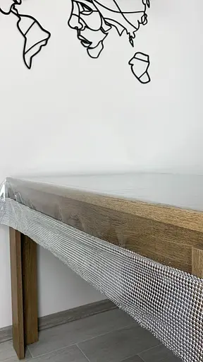 Скатертина силіконова зі срібною перлинною стрічкою 270х150 см - фото 5