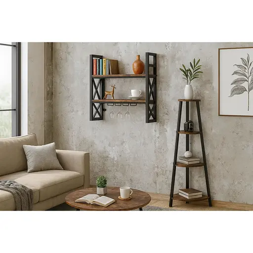 Етажерка Costway Leo кутова в стилі Loft - фото 8