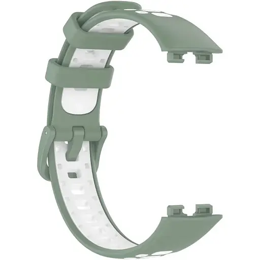 Ремешок DK CDK для Huawei Band 10 Silicone Sport Band Nike (016452) (light green / white) - фото 2