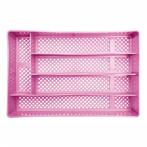 Лоток для столовых приборов с 5 отделениями пластиковый 32 × 22 × 5,5 см Розовый 88028 - фото 3