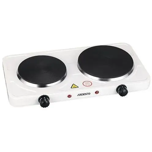 Настільна плита Ardesto ECS-J225W, білий, 2500W, електрична, 5 режимів, 2 конфорки, емаль, індикатор нагрівання - фото 1