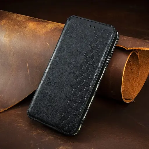 Кожаный чехол-книжка Getman Cubic (PU) для Xiaomi Redmi 9C Черный - фото 3