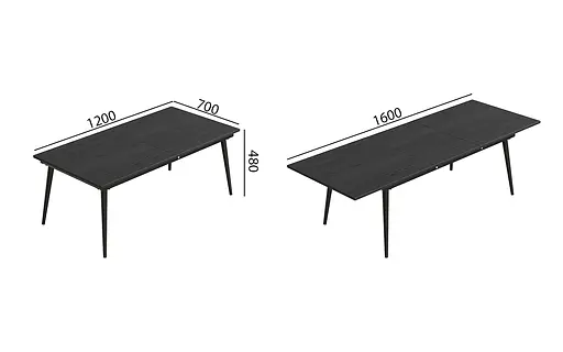 Стіл журнальний трансформер Dandi Small Ferrum-decor 45x120(160)x70 Чорний метал ДСП Сосна Кембра 16 мм (FRD-106794) - фото 7