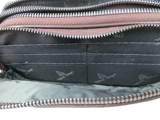 Кожаная барсетка Mykhail Ikhtyar на три отдела под крокодила коричневая sum0028927 - фото 9