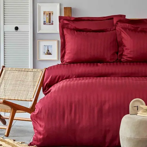 Комплект постільної білизни Karaca Home Charm bold Полуторний Бордовий 000165185