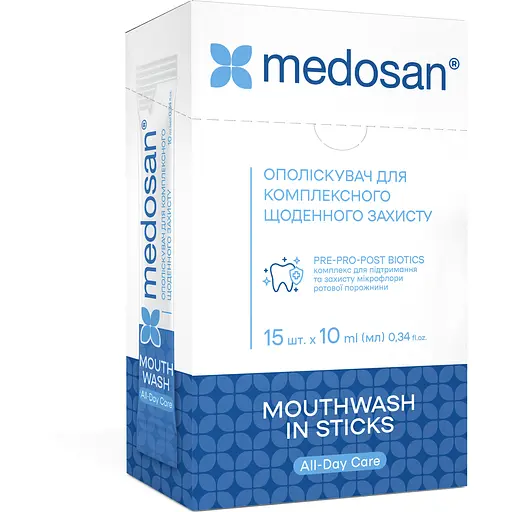 Ополіскувач для рота Medosan All-Day Care для комплексного щоденного захисту 15 шт. х 10 мл - фото 2