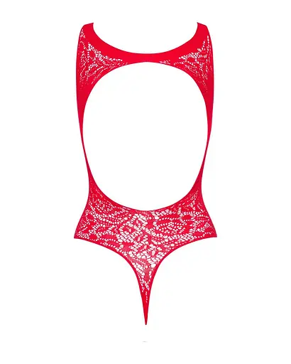 Ажурний бодістокінг із ефектом шнурівки Obsessive B120 teddy red S/M/L One size - фото 6