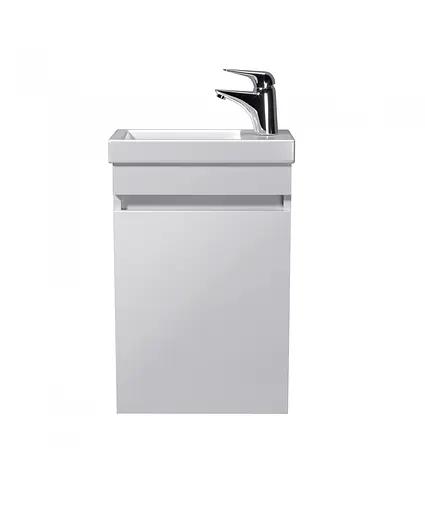 Тумба Мойдодир City White 40-A з умивальником Como 40 Білий підвісна Білий - фото 9