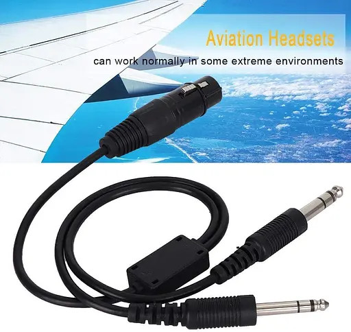 Адаптер авіаційної гарнітури Kafuty для Airbus XLR на подвійний штекер GA 5-контактний гніздовий роз'єм Airbus - фото 2