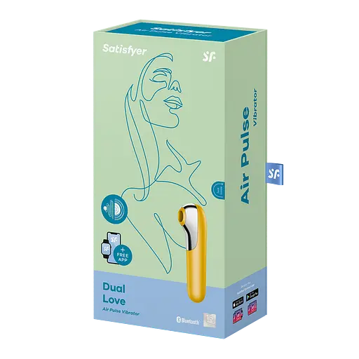 Вакуумний стимулятор клітора з вібрацією Satisfyer Dual Love (жовтий) - фото 5