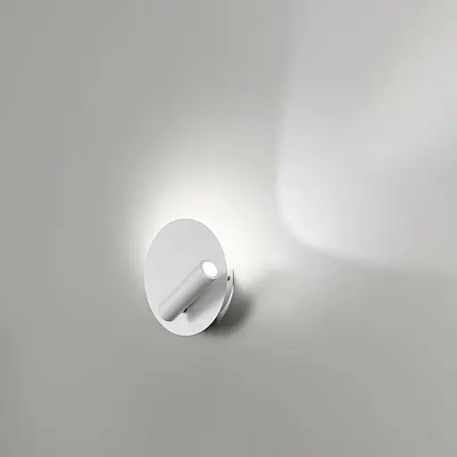 Біле бра зі спотом у круглому корпусі Ø 15 см | Line F | Арт. WJ034/150 WT - фото 2