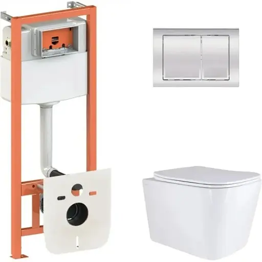 Набір Q-tap Nest 4 в 1 підвісний унітаз Tern Ultra Quiet 525x345x360 + комплект інсталяції QT17332303AW47506 - фото 1