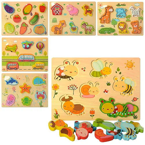 Дерев’яна іграшка Рамка-вкладиш, 30x22x1.5 см, MD1186 (В асортименті) - фото 2