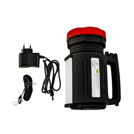 Аккумуляторный ручной фонарик Opera Digital OP-2886 со встроенным Power Bank переносной с ручкой и боковой лампой 5 Вт Черный - фото 3