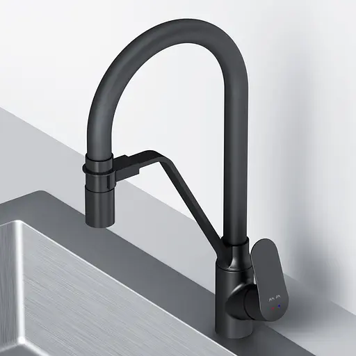 Змішувач для кухні на дві води Am.Pm Like black F8007822 Чорний матовий - фото 4