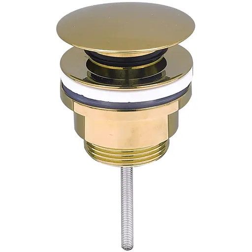 Донний клапан для раковини VBI gold click-clack універсальний VBI-059000GL, Золотий - фото 1