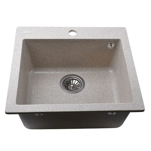 Гранитная мойка Globus Lux Aosta миндаль 490x455мм А0008, Терра - фото 4