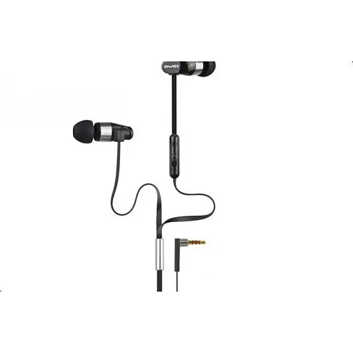 Дротові навушники Awei ES-12hi, 3.5mm, 1.2m, silver - фото 2