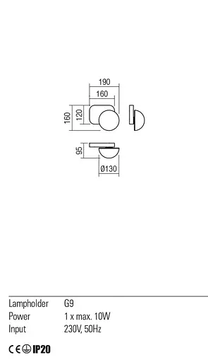 Бра Redo LUMIEN AP 1X10W G9 D190 GOLD/WHITE (5.1.1) 01-2469 - фото 3