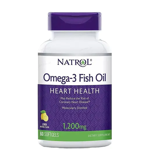 Жирные кислоты Natrol Omega-3 Fish Oil 1200 мг 60 капсул Лимон