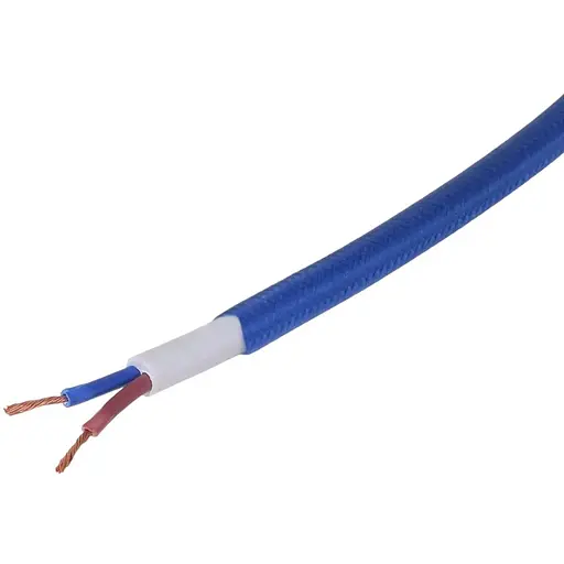 Декоративний кабель Brille IU-2 у тканинному обплетенні 2x0.75 BL (1 м) 42-124 синій