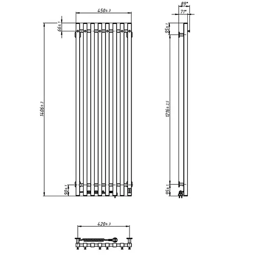 Электрический полотенцесушитель Navin Levante 450x1400 Sensor левый, черный муар 10-012033-4860, Черный матовый, Левое, Электронный - фото 6