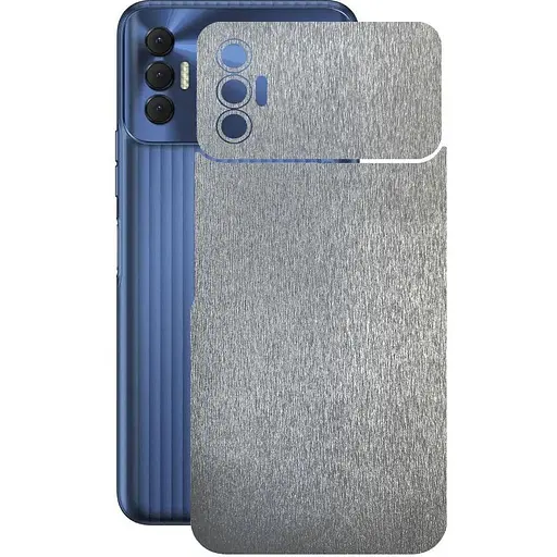 Защитная пленка StatusSKIN для Tecno Spark 8p KG7n Корпус Винил Металл серебро - фото 1