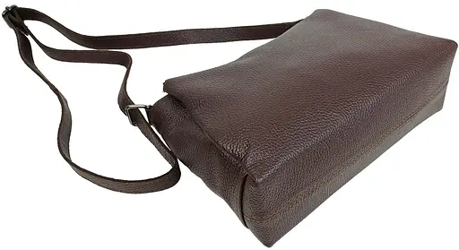 Женская кожаная сумка на плечо Borsacomoda темно-коричневая sum0028720 - фото 6