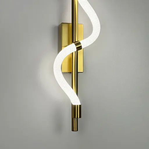 Бра із обплетеним неоном у латунному корпусі 40 см Line F Арт. W 201/400 AB  - фото 2