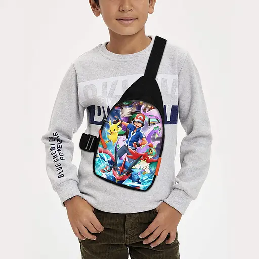 Сумка через плече дитяча Покемон Пікачу 29х17 см сумка слінг для хлопчика (02138)