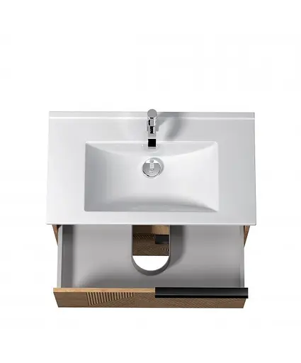 Тумба Мойдодир Cubic 80-A з умивальником Su-80 дуб обпалений - фото 5