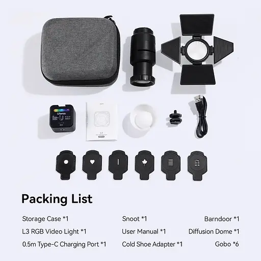 Видеосвет Ulanzi Vijim L3 RGB COB Fill Light (UV-L052GBB1 L3 RGB) - фото 2