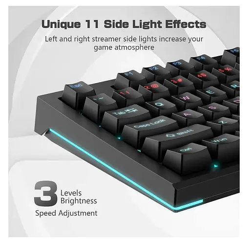 Клавіатура ігрова механічна Aula Mechanical F-3032 Black keycaps + 21 Yellow keys KRGD Red - фото 4