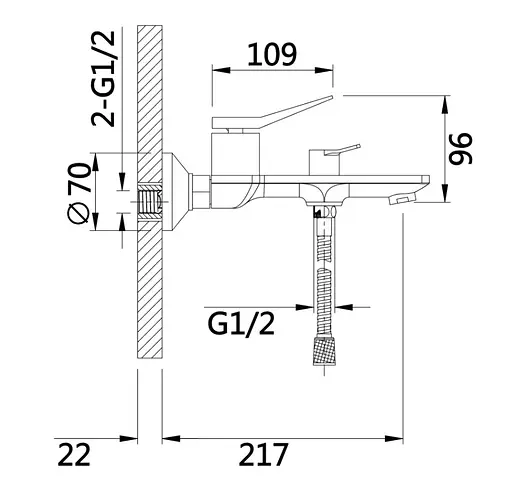 Смеситель для ванны Qtap Presto (с душевым гарнитуром) QTPRE259GRP45584 - фото 7