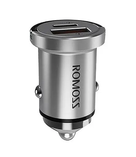 Автомобильное зарядное устройство для Romoss 45 W USB и Type-C (AU45T-10-S14) серебристый - фото 1