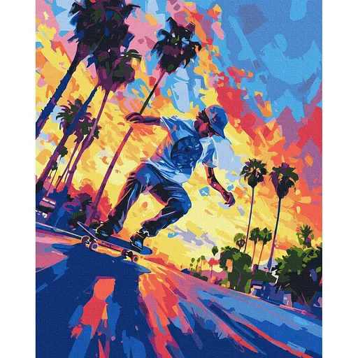 Картина за номерами на підрамнику Brushme Каліфорнійський скейтбордист