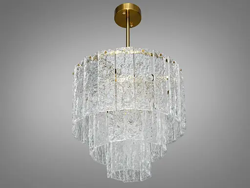 Вишукана люстра підвіс зі скляними елементами на 5 ламп, бронза - фото 3