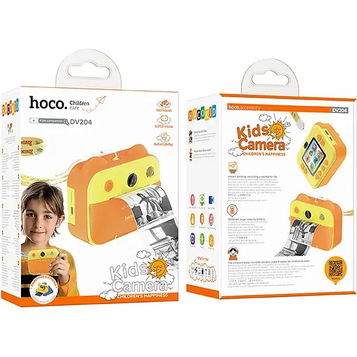 Фотокамера Hoco DV204 Dual Camera Printing Yellow детская (153302) - фото 4