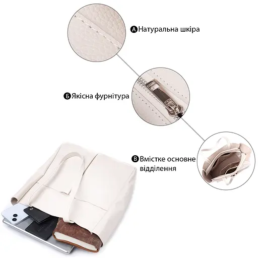 Сумка-шоппер Shvigel из натуральной кожи 29х30х12 см sum0027040 - фото 4