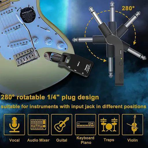 Беспроводная гитарная система Getaria беспроводной приемник-передатчик аккумуляторная батарея - фото 3