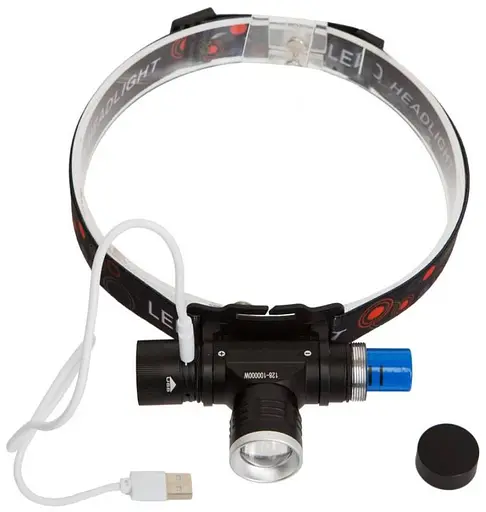 Налобный фонарь аккумуляторный WD RB-128 универсальный мощный яркий для рыбалки Zoom Черный - фото 2